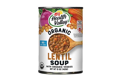 Canned lentil soup