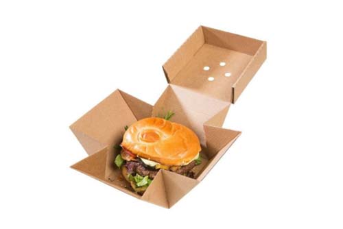Kraft paper form to fill burger box