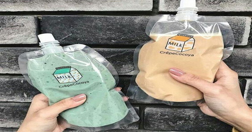 two squeeze pouches